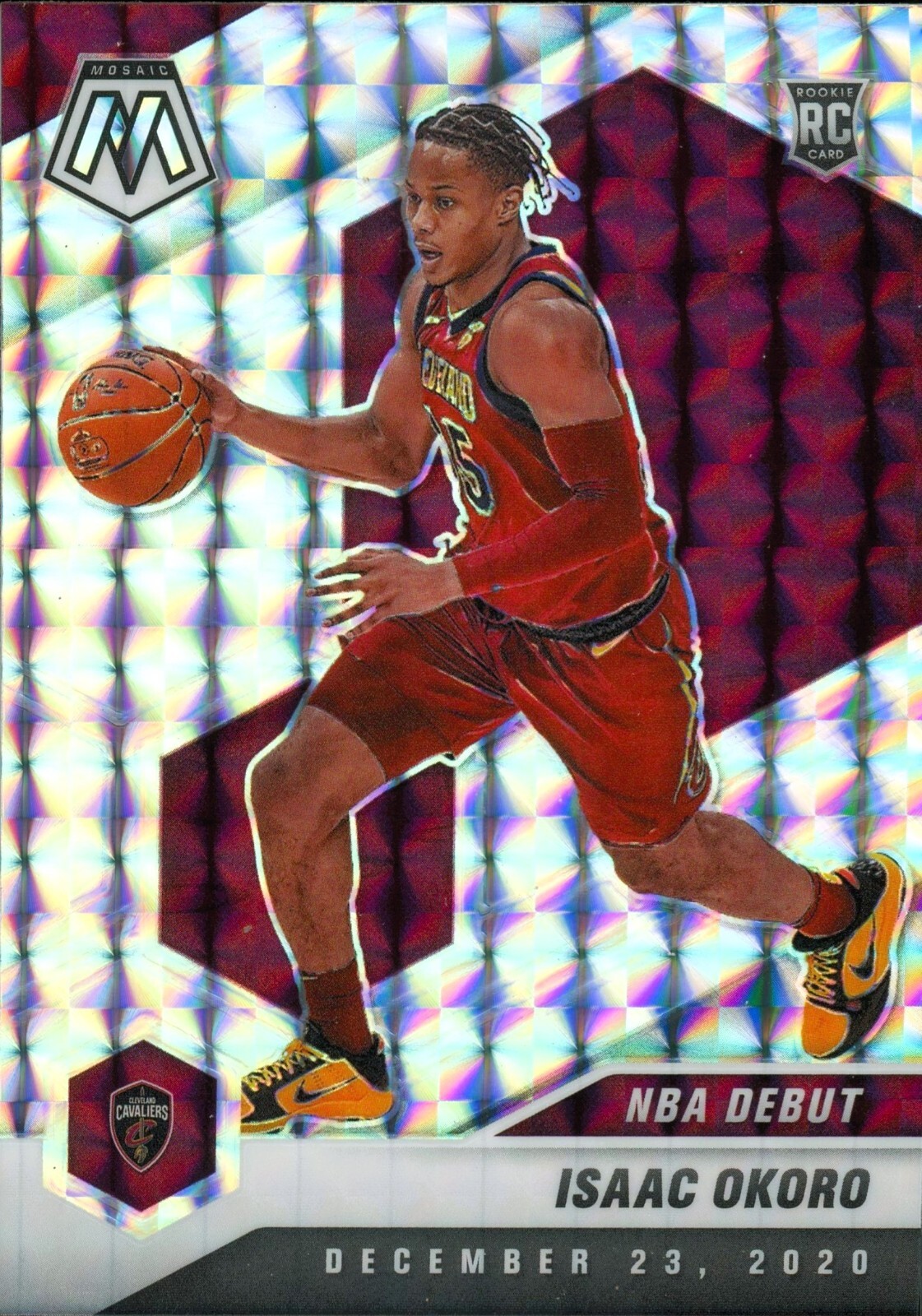 2020-21 Panini Mosaic Isaac Okoro NBA Debut Mosaic Silver Prizm RC #271