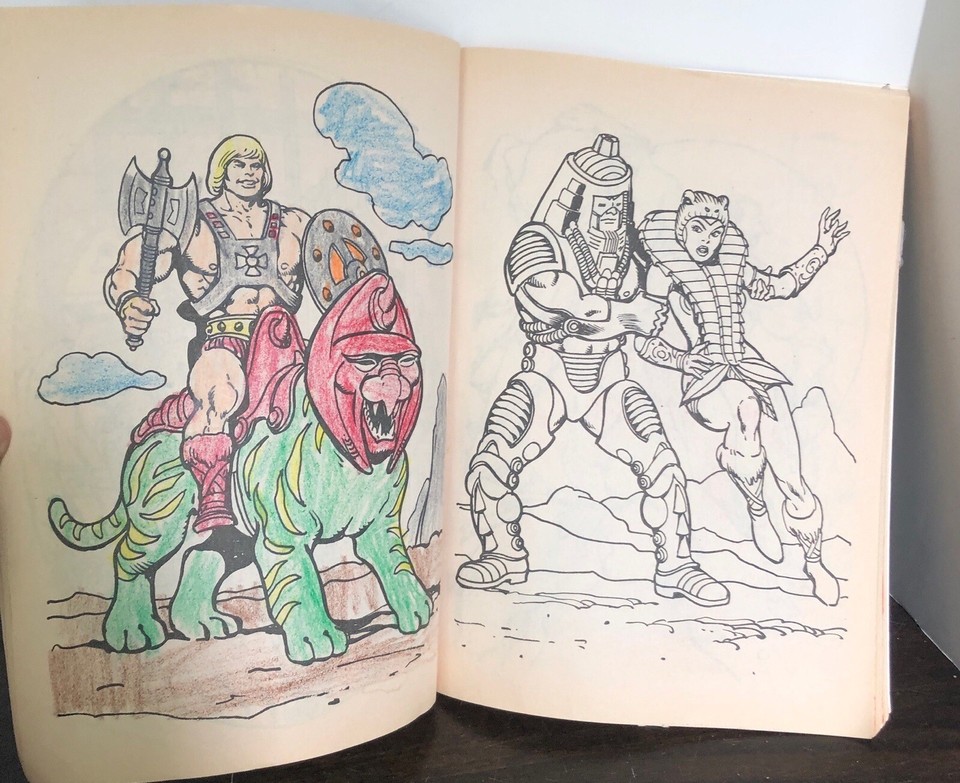 Masters of the Universe 1984 Golden Coloring And Activity Book Used