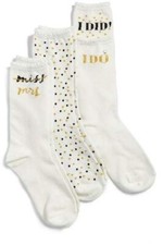 Kate Spade 3 pack bridal gift set socks for the bride