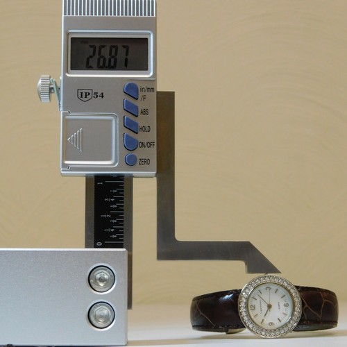 Vernier Cuff Bracelet Silver Tone Quartz Analog Ladies Watch Sz. 6" - Picture 5 of 6