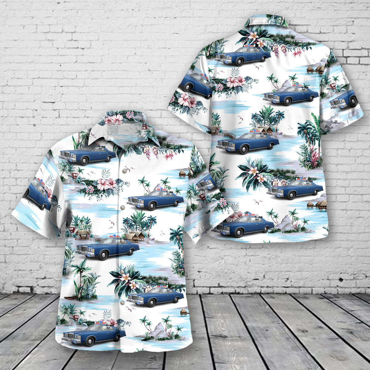 1978 Ford LTD   Connecticut State Police Hawaiian Shirt