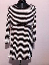 PatPat Umstands Stillkleid klassisch gestreift schwarz weiß Größe M