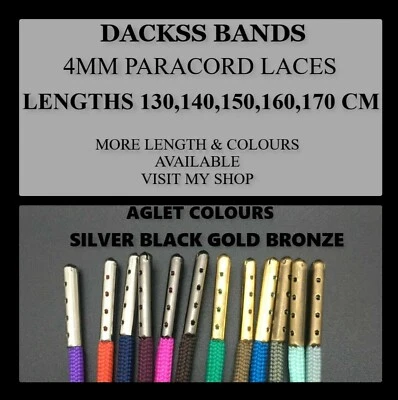 550 Paracord Strong Lacci Metallo Aglet Neve Sci Escursionismo Scarponi Scarpe da Ginnastica Doc's