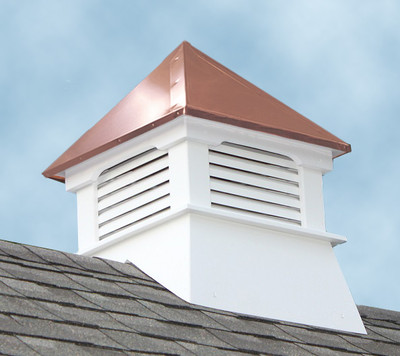 Accentua Teton Vinyl Cupola with Copper Roof, 20 in. Square, 26 in. High 