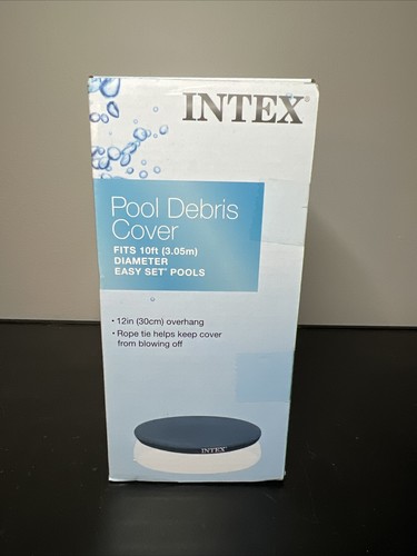 Intex 10 Foot Easy Set Round Above Ground Swimming Pool Debris Vinyl Cover, Blue - Picture 2 of 2