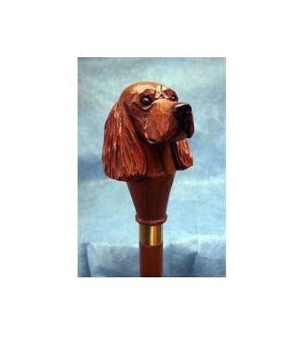 Hand Carved Irish Setter Handle Wooden Walking Cane Walking Stick Handmade Gift - Picture 3 of 4