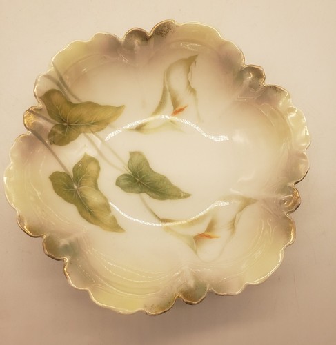 Set of 6 Antique Calla Lily Dessert Bowls Bone China Germany - Picture 7 of 18