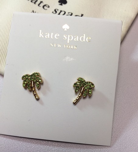 kate spade California dreaming Pave Palm Tree Stud Earrings W/ KS Dust Bag - Picture 8 of 9