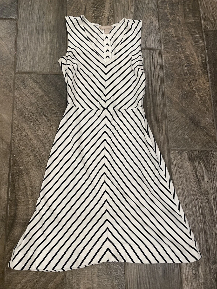 Banana republic black and white store striped dress