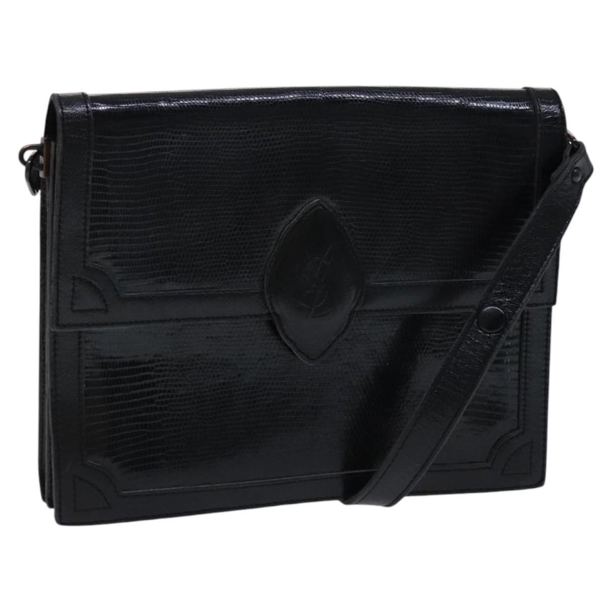 Borsa a tracolla SAINT LAURENT in pelle goffrata nera originale sw162