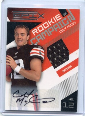 2010 PANINI EPIX #7 COLT McCOY AUTOGRAPH JERSEY RC #25/100 BROWNS 021423