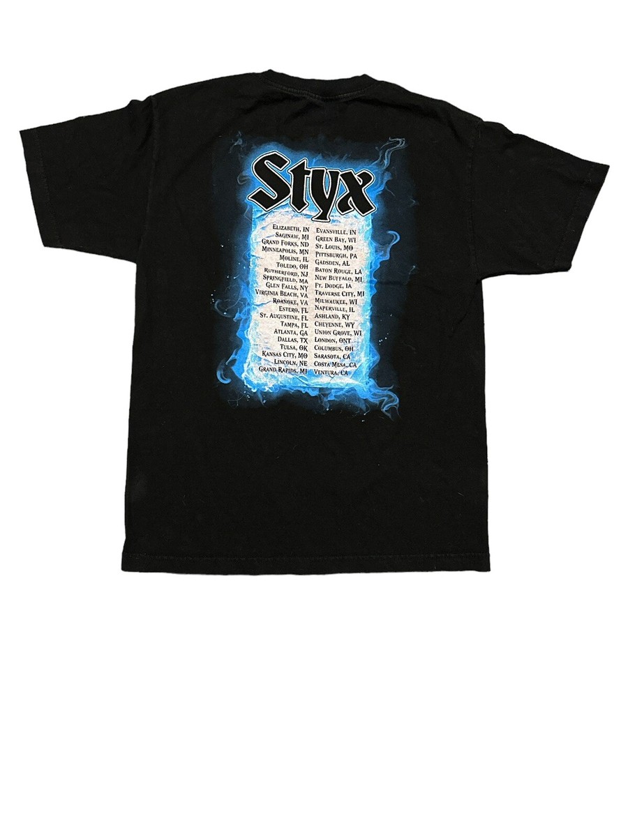 ミュージシャン SHADE Vintage TEE Navy L size Vintage Styx Band Tour Tshirt Size Medium 100%Cotton RN