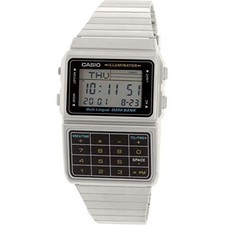 casio men's silver tone 25 memory calculator databank watch