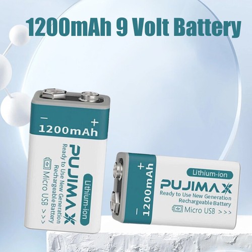 2er-Pack 6F22 9V Wiederaufladbar Akkus Batterien 1200mAh 9Volt Li-ion Batterie - Bild 3 von 10
