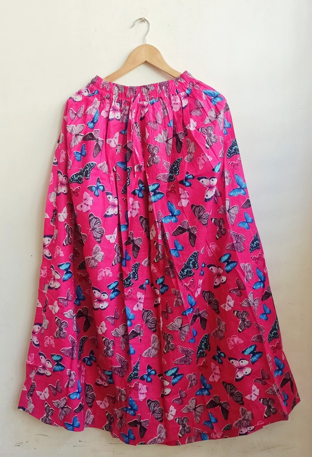 Indian 100% Cotton Pink Butterfly Skirt Women's Clothing Partywear Skirts US