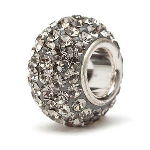 Rhinestone Crystal Swarovski European Charm Beads Silver Plated Pick Color New - Picture 18 of 26