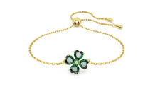 Swarovski 5666585 Braccialetto Idyllia Taglio misto Quadrifoglio Verde Pla. Oro