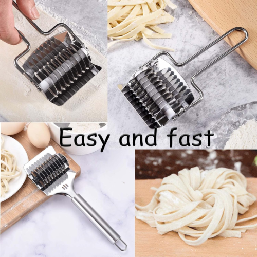 Pasta Noodle Cutter Stainless Steel Pasta Spaghetti Maker Noodle Lattice Roll...