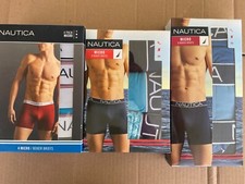 Nautica 3 Pack Microfiber Stretch Boxer Briefs Navy Blue Sharks Red New Men XL
