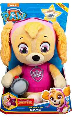 NICKELODEON PAW PATROL SNUGGLE UP SKYE PLUSH WITH FLASHLIGHT SOUNDS NEW 