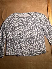Time and Tru Women XL Leopard Hacci Crew Neck Knit Pullover Top (B)