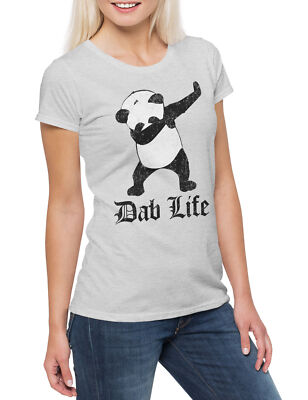 Dab Life I Damen T-Shirt Panda Bär Bear Thug Dance DJ MC Disco Club Clubbing