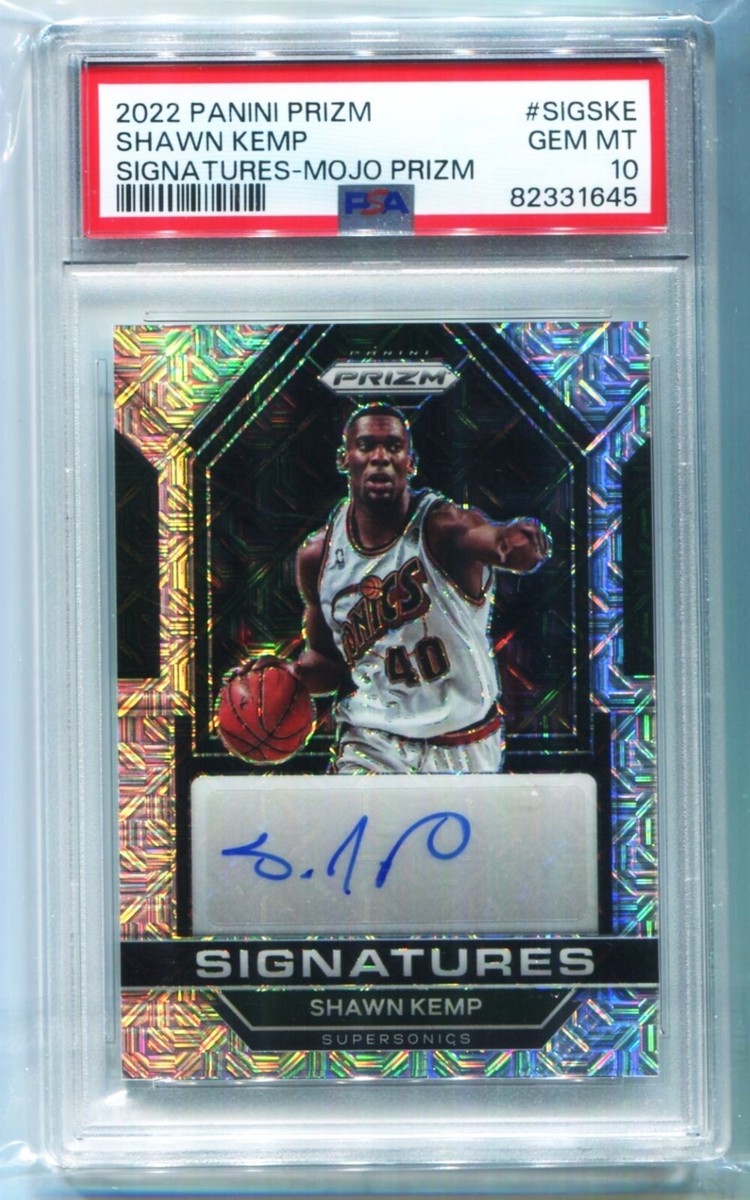 2022-23 Panini Prizm Signatures Prizms Mojo Shawn Kemp 17-50 Auto 