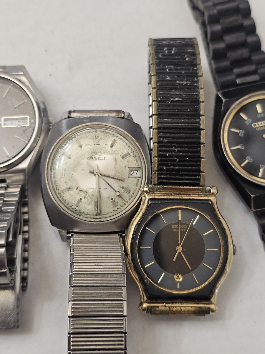 時計 SEIKO CITIZEN CASIO WATCHES JUNK 16piece Vtg Men Watch Lot Of 5 Non Working Condition 4 Parts Seiko