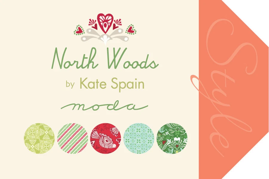 Moda NORTH WOODS Red Hearts 27247 21 Kate Spain QUILT FABRIC Christmas - Image 3 of 4