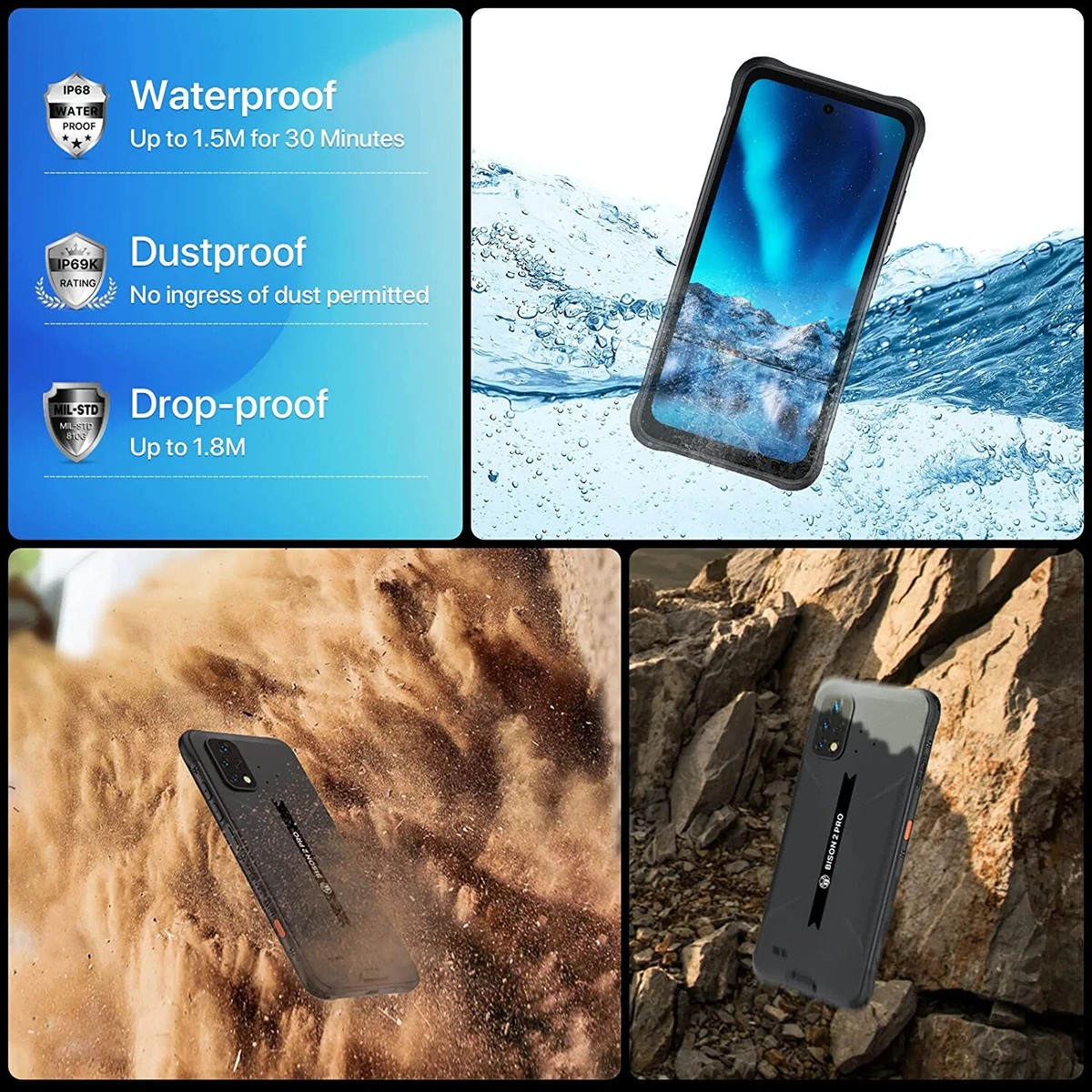 UMIDIGI Bison 2 PRO 8G+256GB Smartphone with IP68& IP69K (Pre