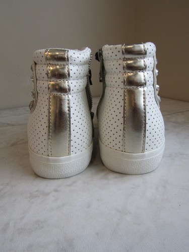 NIB Vintage Havana Sanra White Faux Leather Jeweled Laced Women's Sneakers 10 - Picture 4 of 9