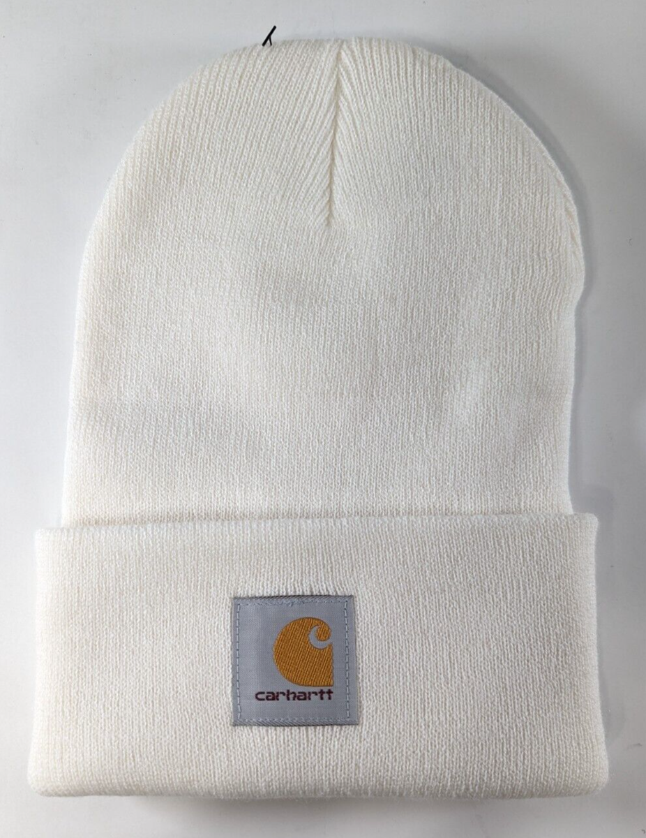 Carhartt Knit Shamrock Patch Beanie White Adult Knit Winter