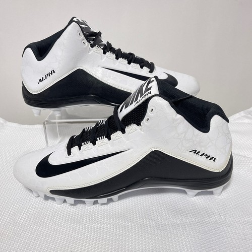 Nike Alpha Football Cleats Men's 12.5 White Black Swoosh Logo EUC Nike Shoes