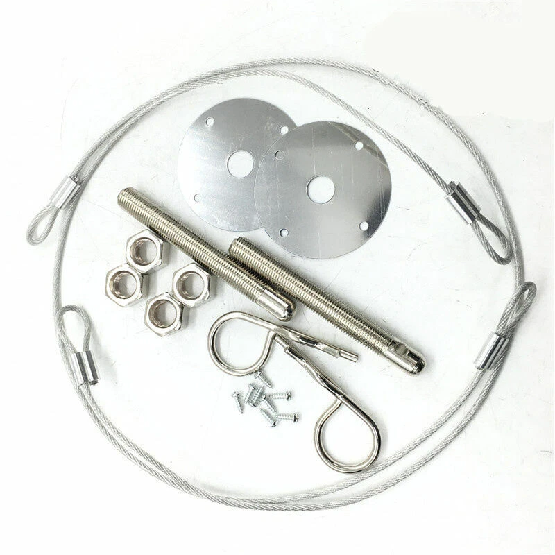 Juego de bloqueo de motor Muscle Car de 3/16" con cordones tachuelas de 1/2" Foto 4 de 4