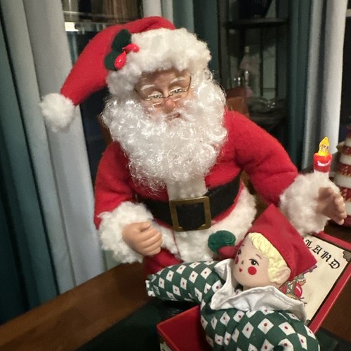 Holiday Creations Vintage Santa Claus Musical Light up Christmas Jack in The Box - Picture 9 of 17