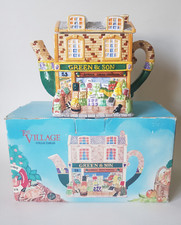 THE VILLAGE COLLECTION Green & Son Teapot By Annie Rowe Vintage BOXED EXCLLENT