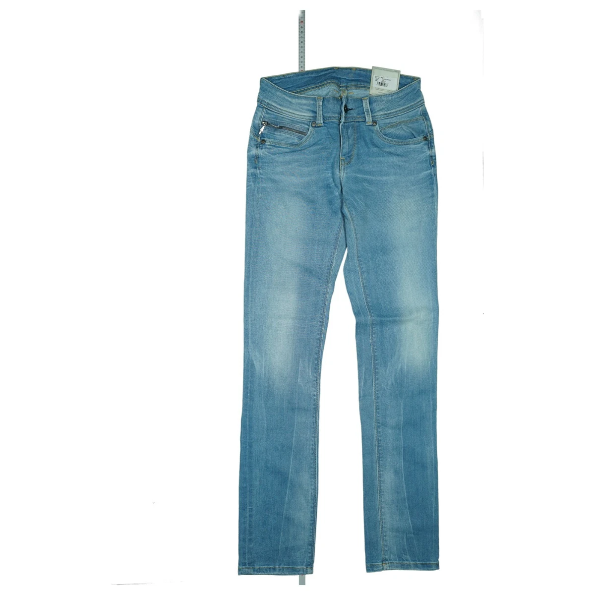 Pepe Jeans New Brooke Womens Stretch Pants Slim Fit Leg 26 32 W26 L32 Light Blue