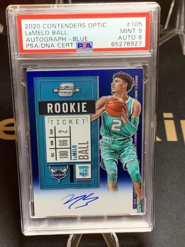2020-21 Contenders Optic True Blue Rookie Ticket LaMelo Ball RC AUTO /49 PSA 9