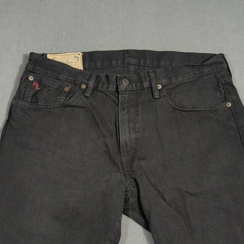 Polo Ralph Lauren Jeans Men's 33x30 Black Hampton Straight Cotton Denim - Picture 4 of 11