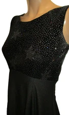 Southeastern Women elegant dress Black silver Maxi Long size 2 excellent