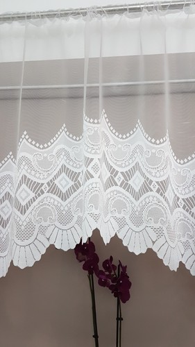 Jardiniere Jacquard Kitchen Net Curtain White Ready to Hang Ready Made - Picture 69 of 86
