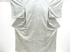 7759150: JAPANESE KIMONO / ANTIQUE KIMONO / TSUMUGI / SILK / WOVEN FLOWER