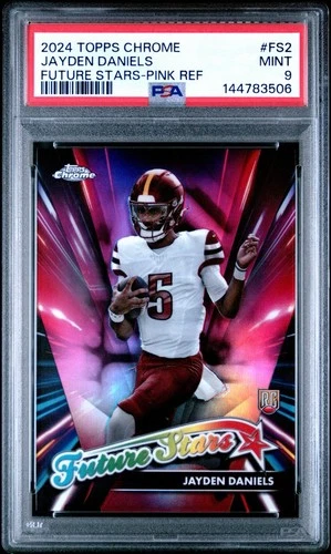 2024 Topps Chrome Jayden Daniels Pink Refractor FUTURE STARS Rookie #FS2! PSA 9!