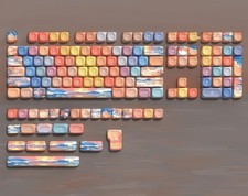 Cute PBT Keycaps Set,Sunset MOA Profile keycaps 60 75 100 Percent,Dye-Sub 134...