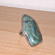 Beautiful Antique old Natural Turquoise Stone Solid Silver Stunning Ring