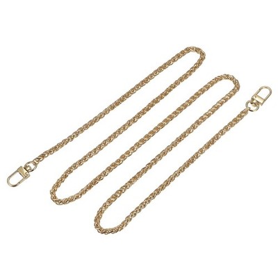 Flat Iron Chain Strap, 47'' Bag with 2 Buckles, Gold Tone