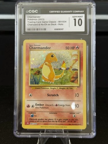 CGC GEM MINT 10 Pokemon Charmander 46/102 1999 Base Set Unlimited