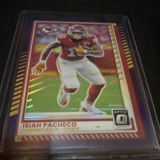 2025 Panini Donruss Optic purple Prizm Isiah Pacheco Chiefs /60