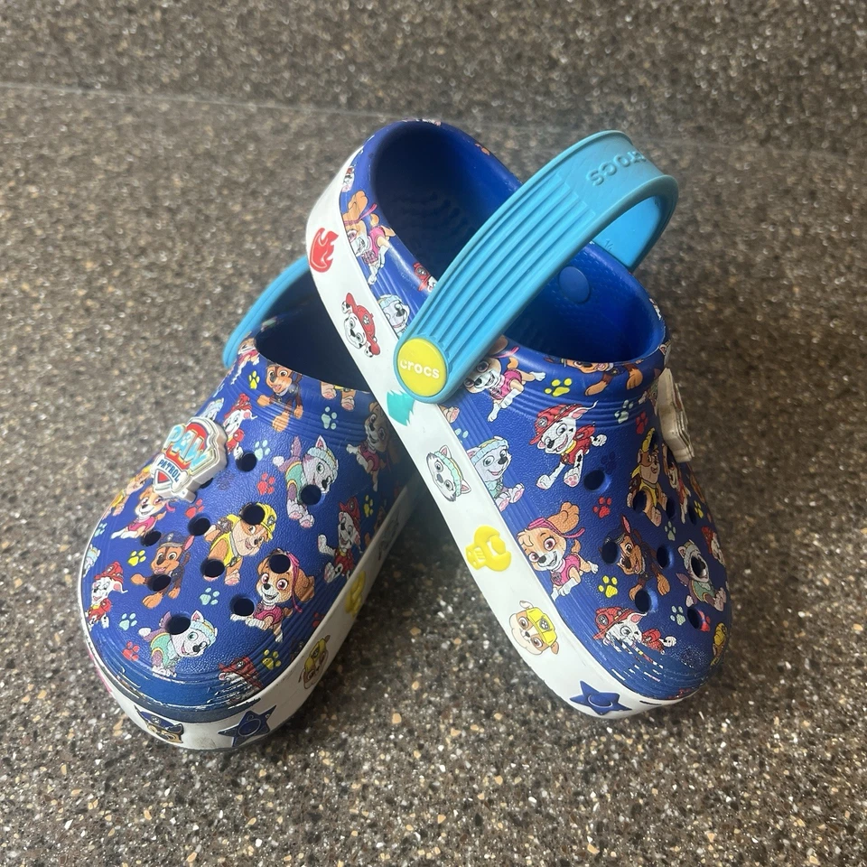 Zuecos Crocs Niños Pequeños 9 Paw Patrol Azul Multicolor Mula Cómodos Informales Foto 2 de 4
