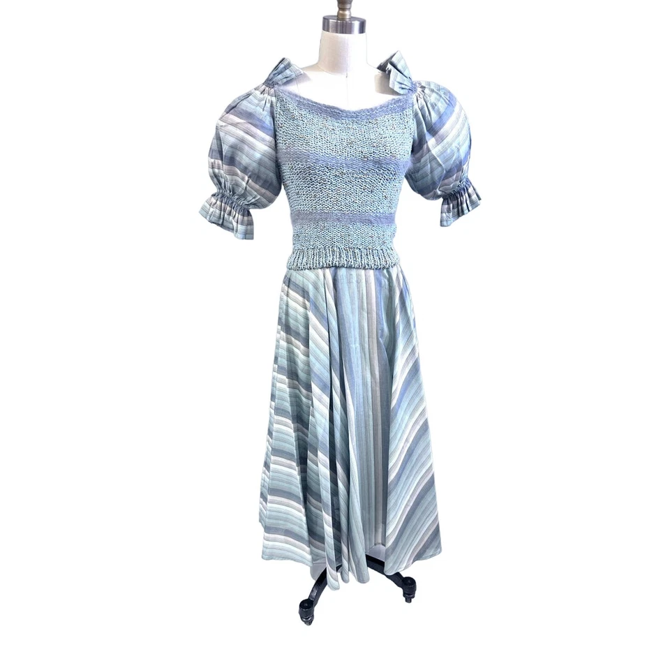 VTG 1980s Gabani Striped Skirt Sweater Set Made in Italy Metallic Knit S/M - Image 2 of 4